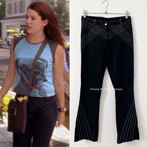 Super Rare Y2K Vintage Black Suede Bootcut Pants ASO Lorelai in Gilmore Girls